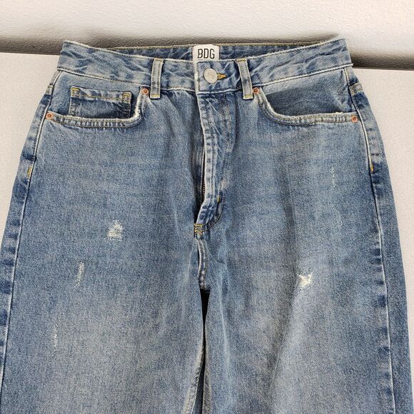 BDG Urban Outfitters Womens Blue High Rise Light Wash Denim Mom Jeans Size 28 - Picture 3 of 5